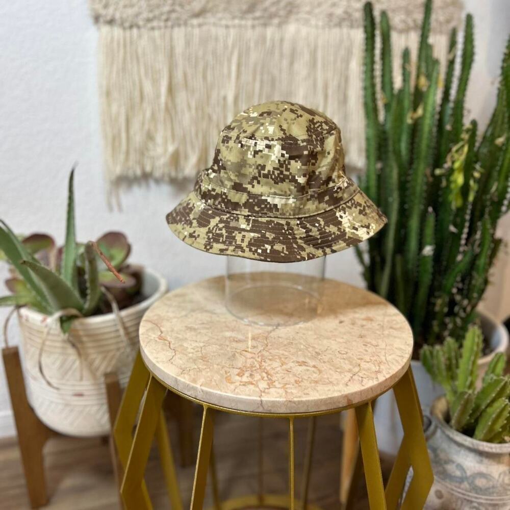 Khaki‎ green and brown digicamo bucket hat digital camo outdoor fishing hat